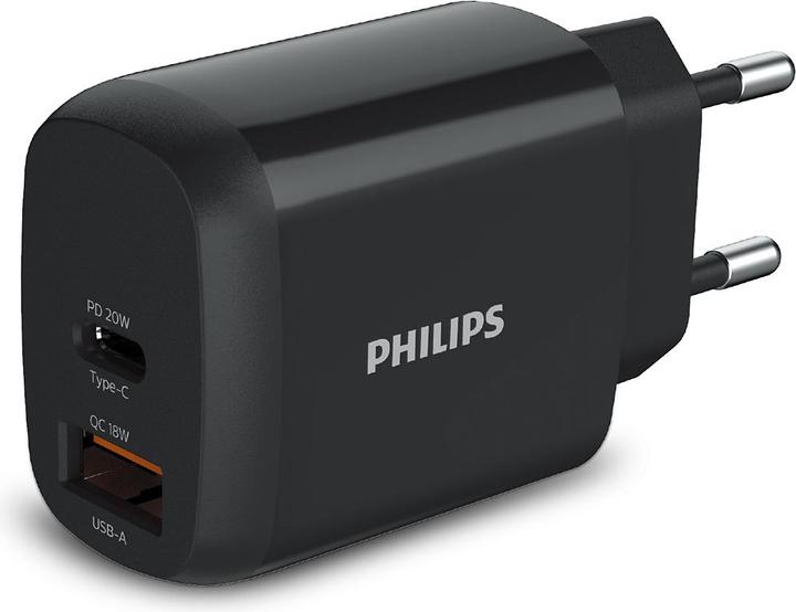 Philips - 18W AC CHARGER 1 USB-TYPE-C AND 1 USB-A PORT (20 W)