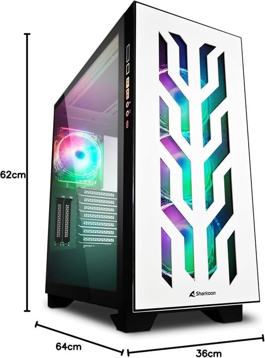 Case PC Sharkoon REV100 RGB | ATX Compatto | Vetro Temperato A Destra | Scheda Madre Ruotata 90°