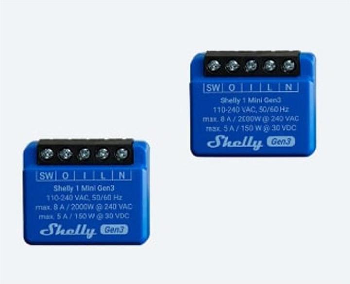 Produktbild Shelly 1 Mini Gen3 x2 (Schaltaktor)