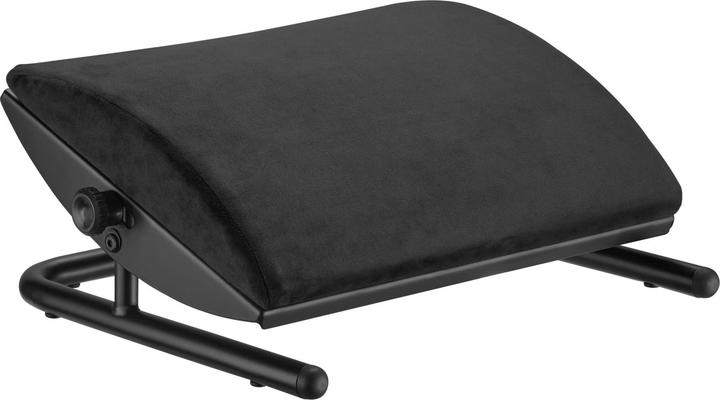 Powerone Ergonomische Fussstütze, abnehmbares weiches Kissen, schwarz, Stahl, Tragkraft 25 kg