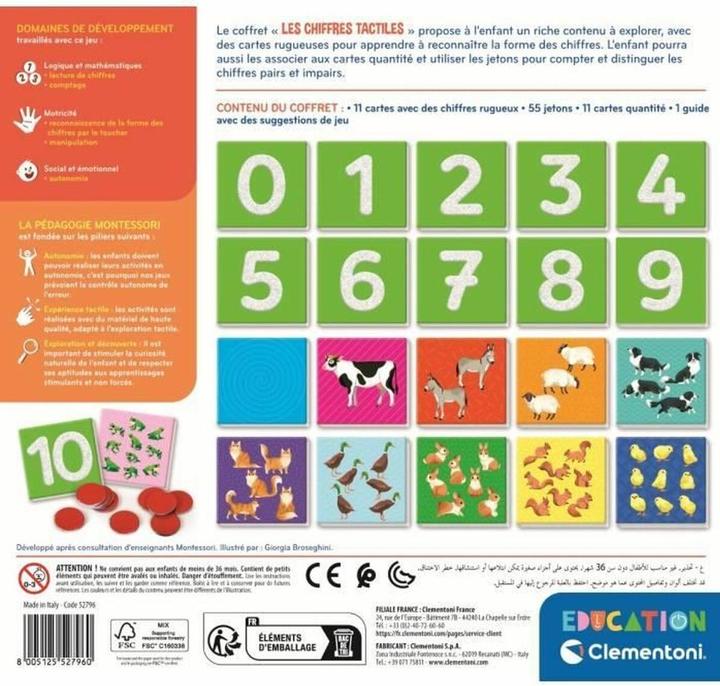 Actual product image Clementoni Les Chiffres Tactiles - Montessori New (Fr) (French)