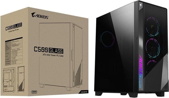 Actual product image Gigabyte Cabinet BT E-ATX GB-AC500G ST (ATX, mATX, Mini-ITX)