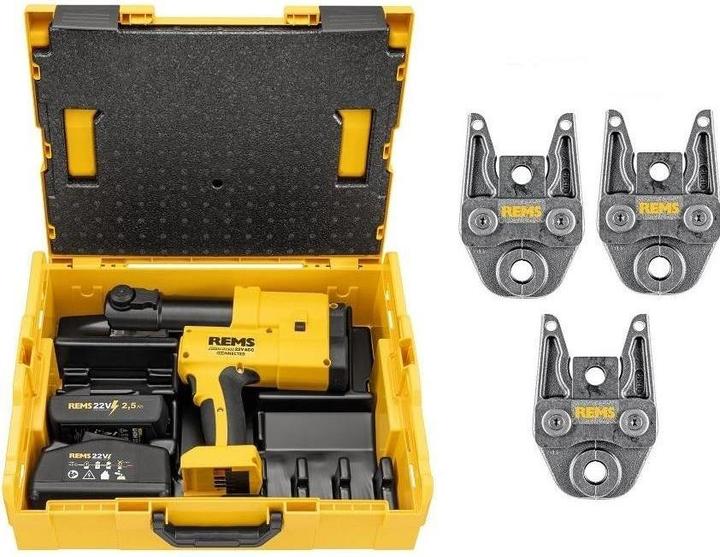 Rems 576054 R220 Akku-Press 22V ACC Connected SET VRX 16+20+25 Präzisions-Pressmaschine in L-Boxx