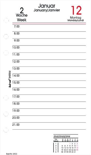 Nutritional values and ingredients Bind Calendar insert (A6, 1 day / 1 page)