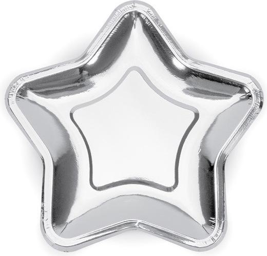 Actual product image Partydeco Star Shaped Dessert Plate Silver