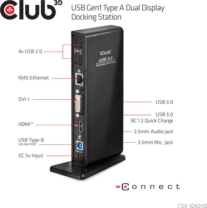 Productafbeelding Club 3D Csv-3242hd (USB-B, 11 Havens)