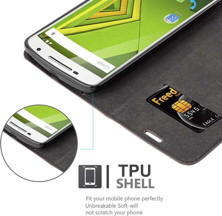Actual product image Cadorabo Book Invisible Magnet Cover (Motorola Moto X Play)