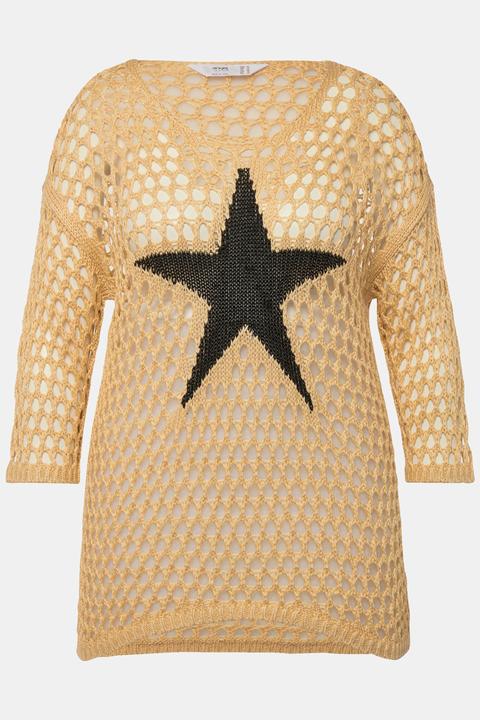 Produktbild Angel of Style Pullover, Relaxed Fit, Grobstrick, Stern, 3/4-Ärmel (48)