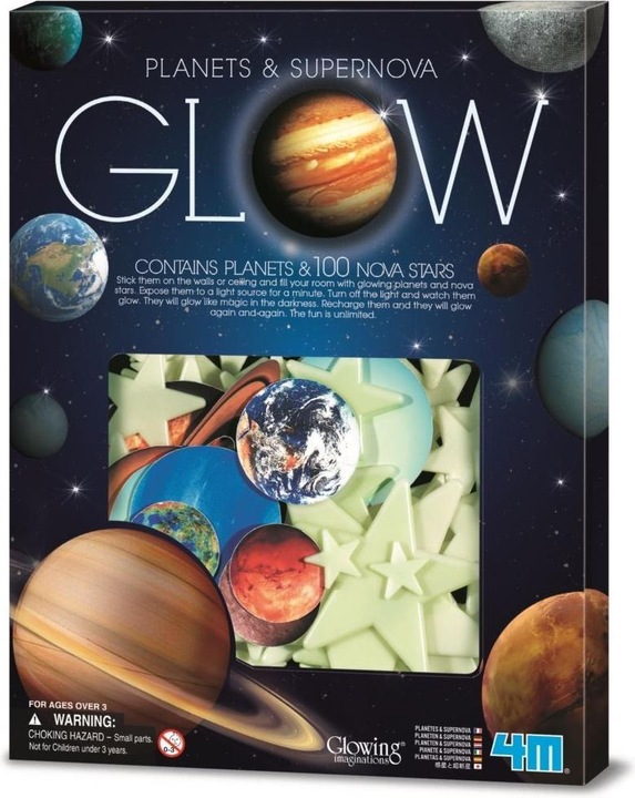 Produktbild 4M 4 m Glow in The Dark Planeten und Nova Sterne 20 Stück (27 x 21 cm)