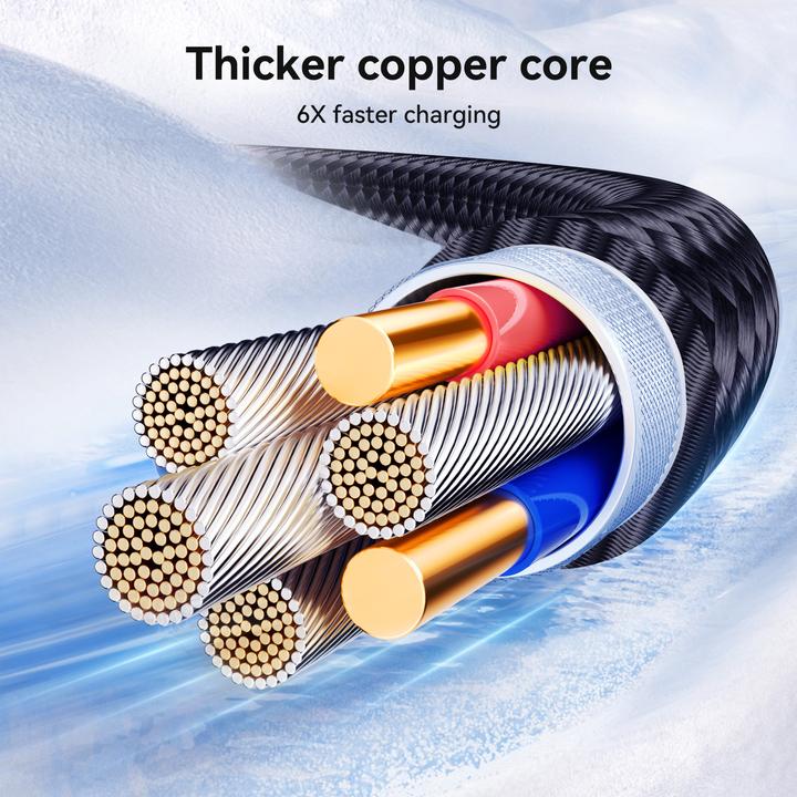 Actual product image Joyroom S-A42 Crystal Clear Series Fast Charging Data Cable USB-A to Type-C 3A 1.2m Black (1.20 m)