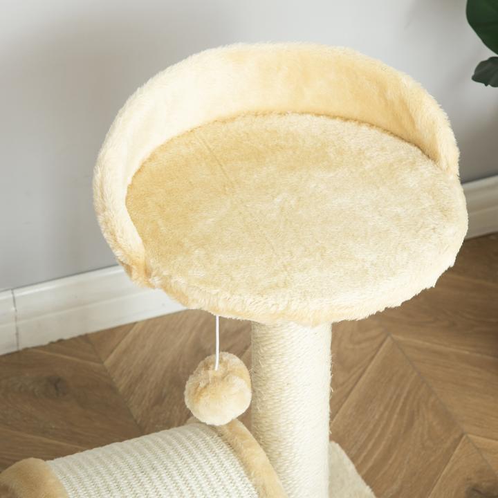 Immagine prodotto PawHut Albero per gatti con peluche (46 cm, Beige)