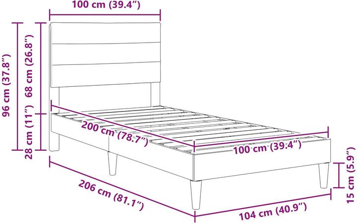 Image du produit vidaXL Bettgestell (100 x 200 cm)