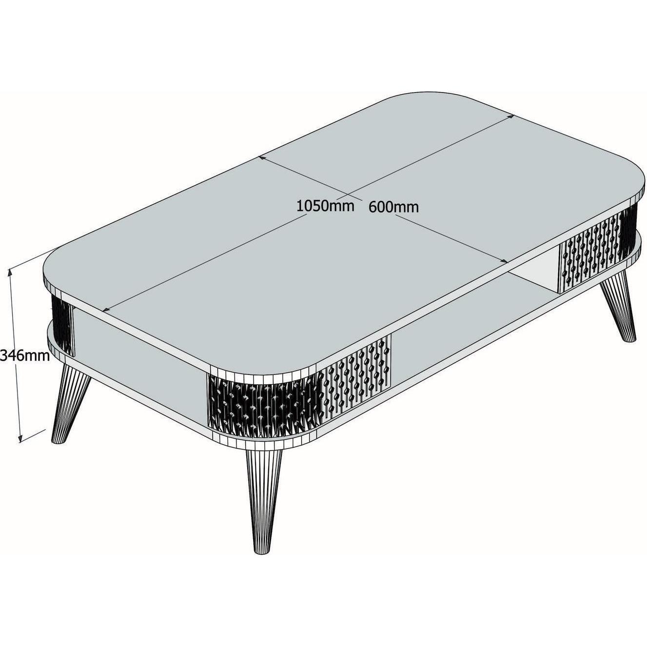 Thumbnail - Hanah Home, Couchtisch + Beistelltisch, Eylul (105 x 35 x 60 cm)