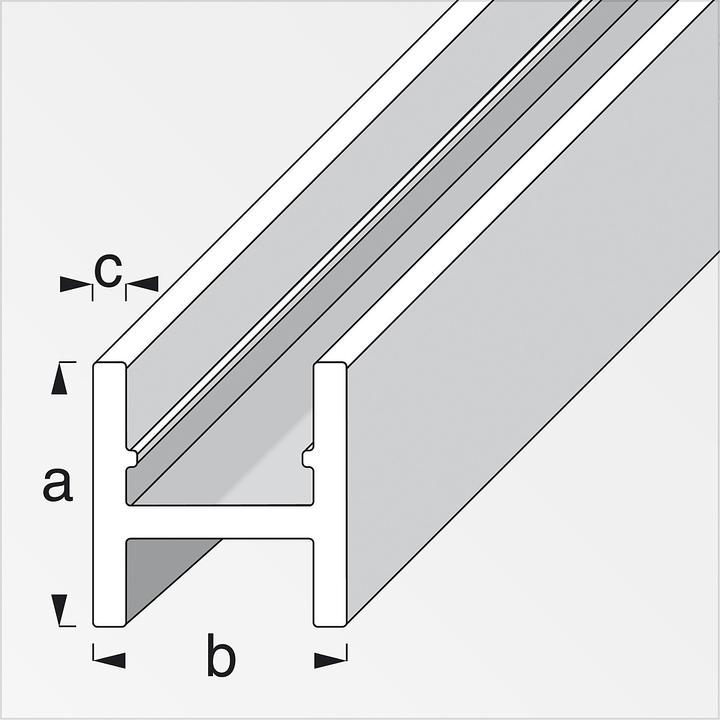 Produktbild Alfer H-Profil Alu 1m