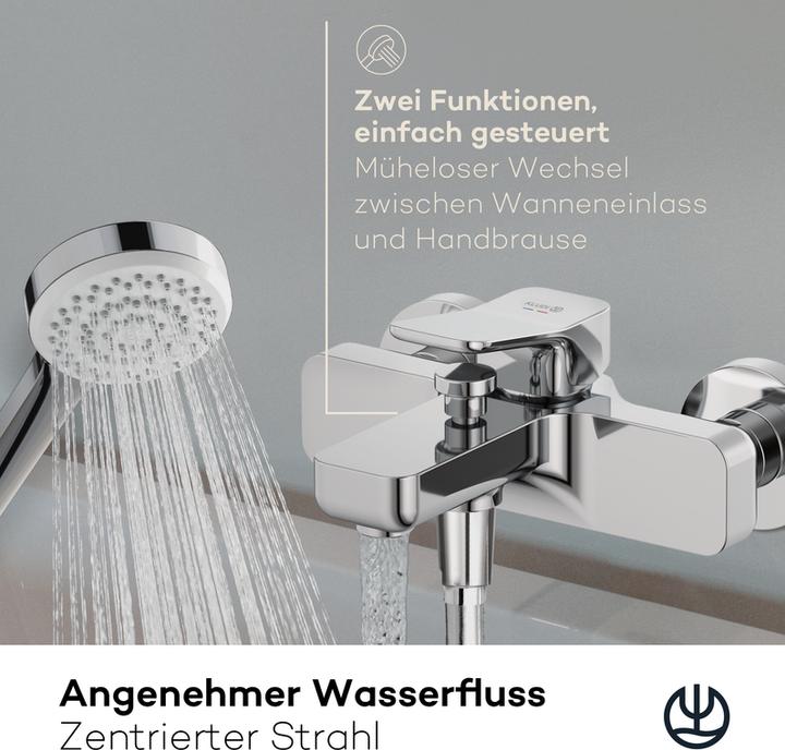 Produktbild Kludi X3 Wannenarmatur Aufputz, Wannenfüll- und Brause-Einhandmischer