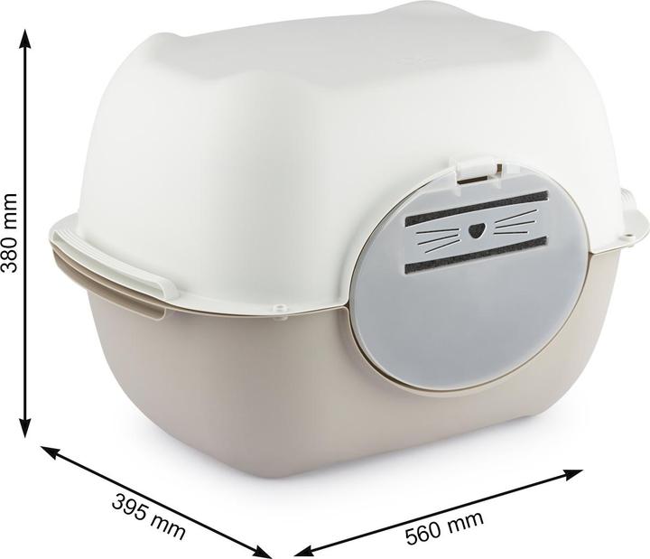 Actual product image Rotho Set Katzentoilette 3 Tlg. BELLA farbig sortiert V2 (Cat litter box closed)