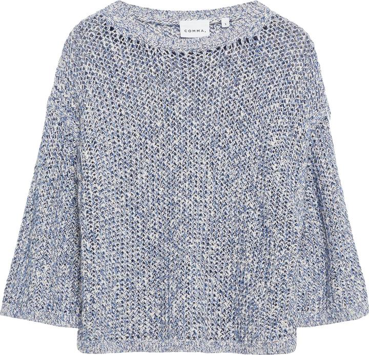 Produktbild Comma Lässiger 3/4-Arm Mouliné-Strickpullover mit überschnittenen Schultern (M)