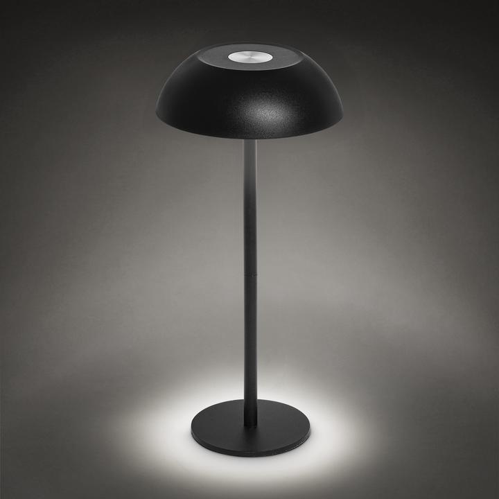 Actual product image Idena LED Tischleuchte Touch Tango Metall schwarz 15x33cm Akku USB dimmbar 3 Modi Innen