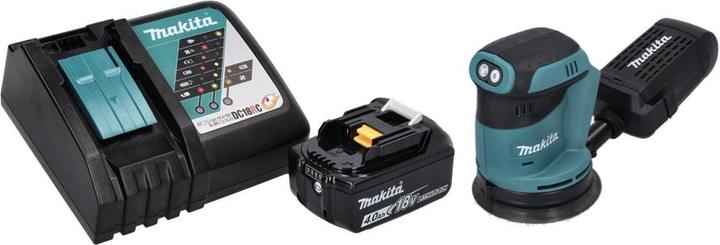 Productafbeelding Makita DBO 180 RM1 Accuschuurmachine 18 V 125 mm + 1x accu 4.0 Ah + lader (Excentrische schuurmachine)