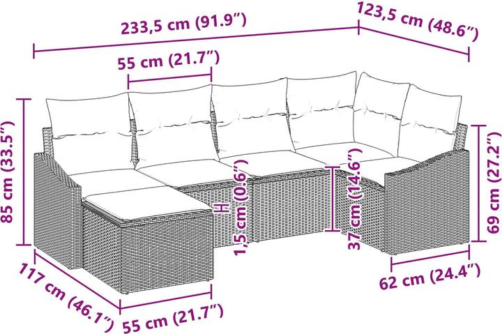 Produktbild vidaXL Modulares Sofa