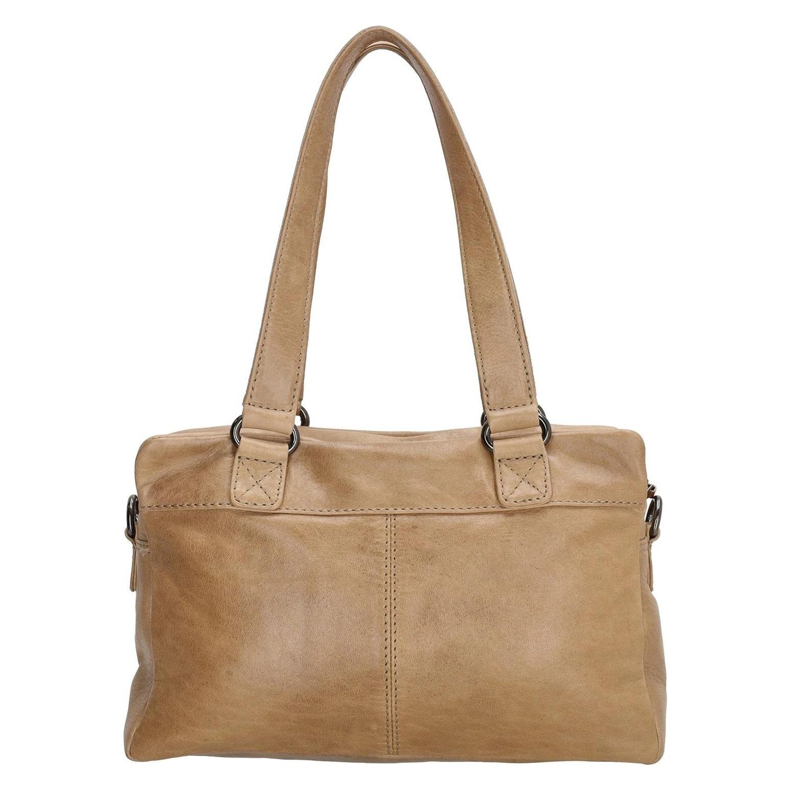 Micmacbags, Vrouwen, Handtas, Hide & Stitches Porto Handtasche Umhängetasche - Taupe - 100% Leder, Beige