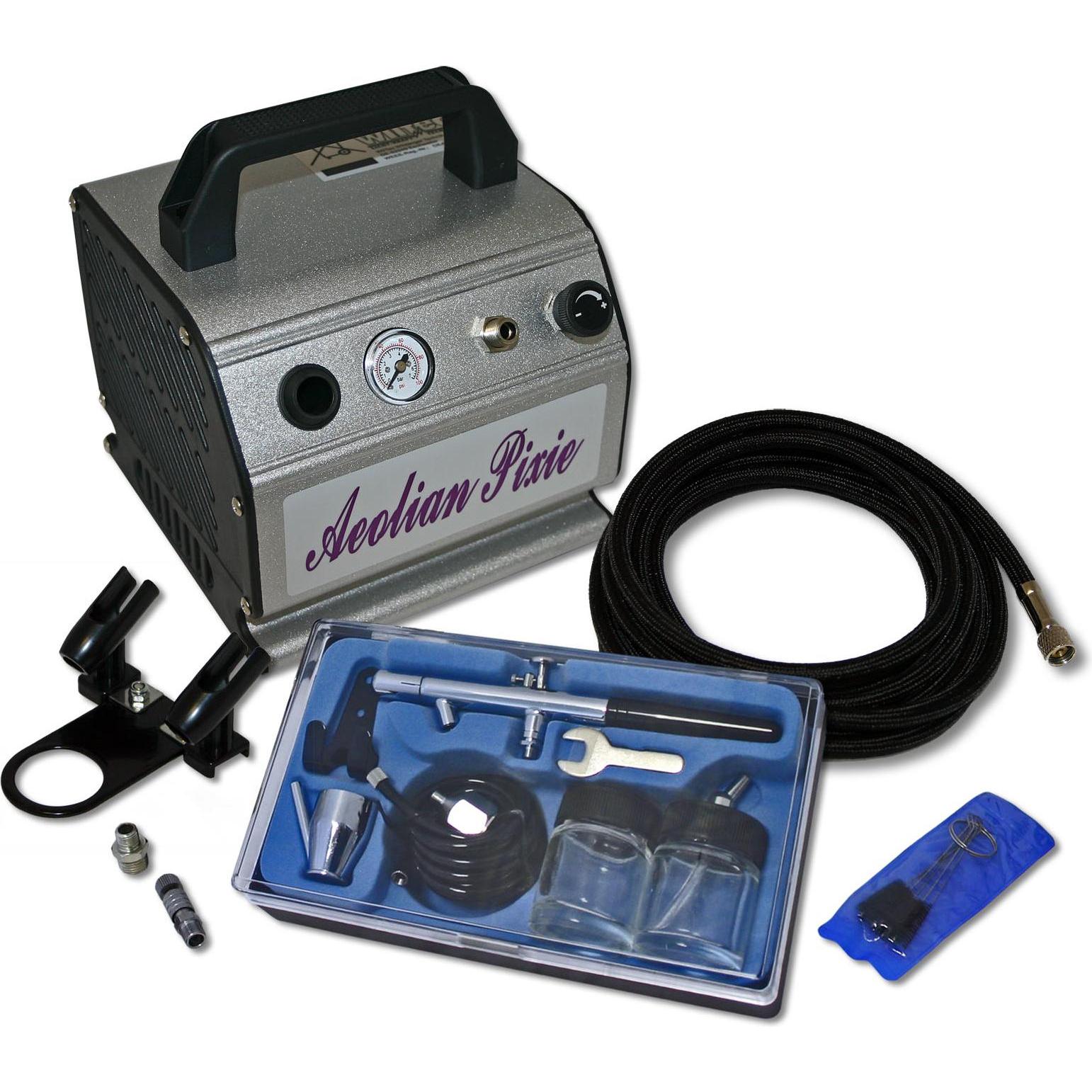 Wiltec Einsteiger Airbrush Kompressor Set AS176 Airbrushpistole DA128 Zubehör