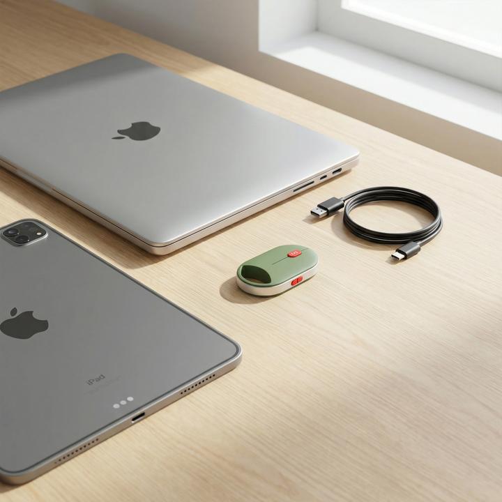 Image du produit CSL Maus kabellos Bluetooth & 2,4GHz für Rechtshänder & Linkshänder, 2 Geräte Maus, 7 Tasten, Grün (Docking, Filaire, Sans fil)