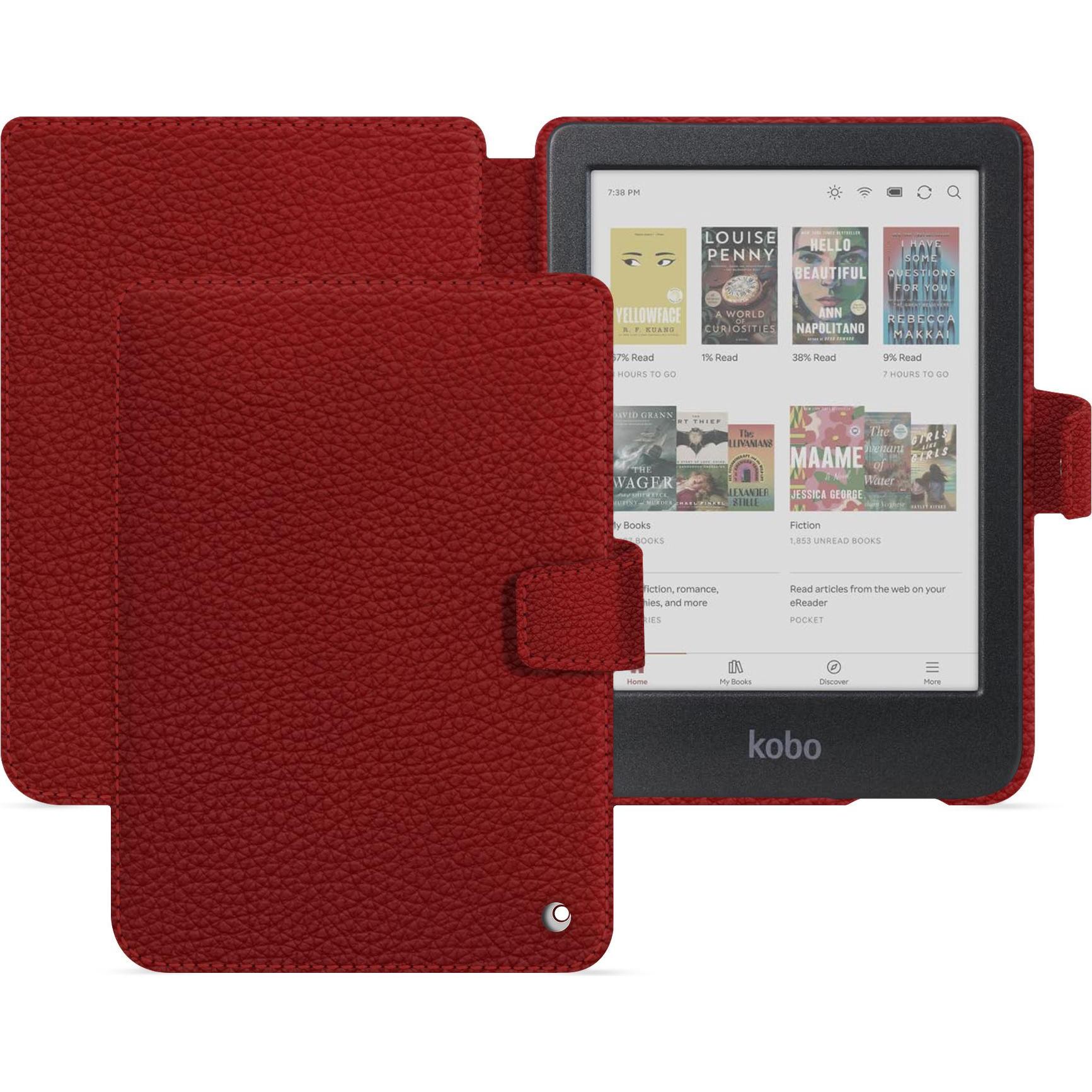 Noreve Lederschutzhülle Kobo Clara 2E, eReader Zubehör, Rot