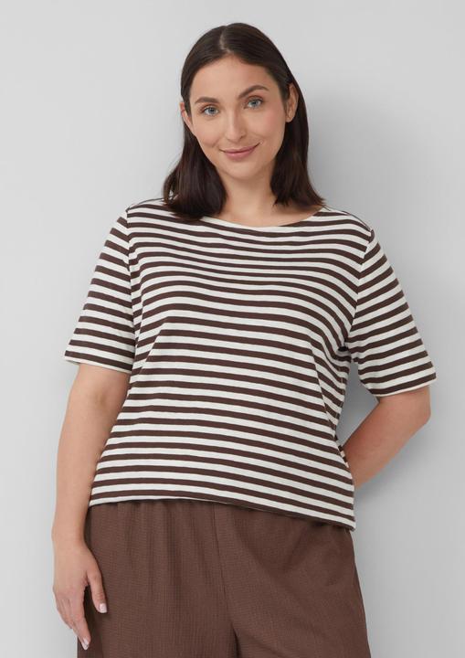 Produktbild S.Oliver T-Shirt Gestreiftes T-Shirt mit Flammgarnstruktur (44)