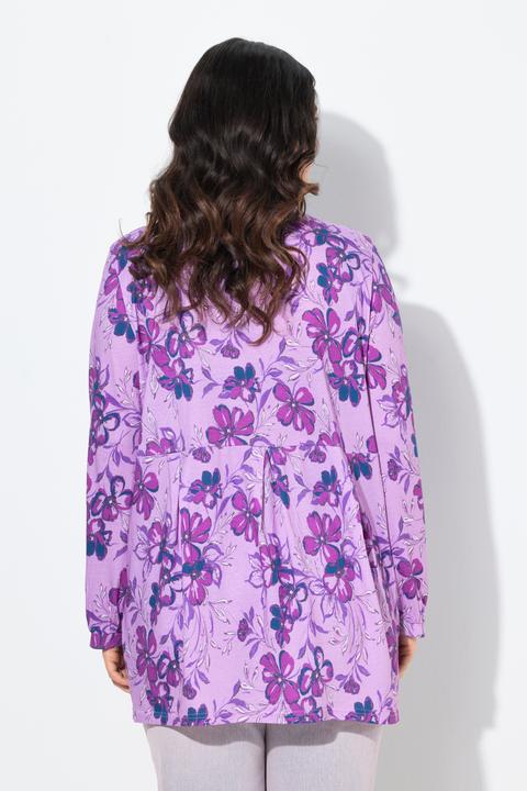 Immagine prodotto Ulla Popken Maglia dal taglio svasato con pieghe decorative, scollo rettangolare e maniche lunghe (42, 44)