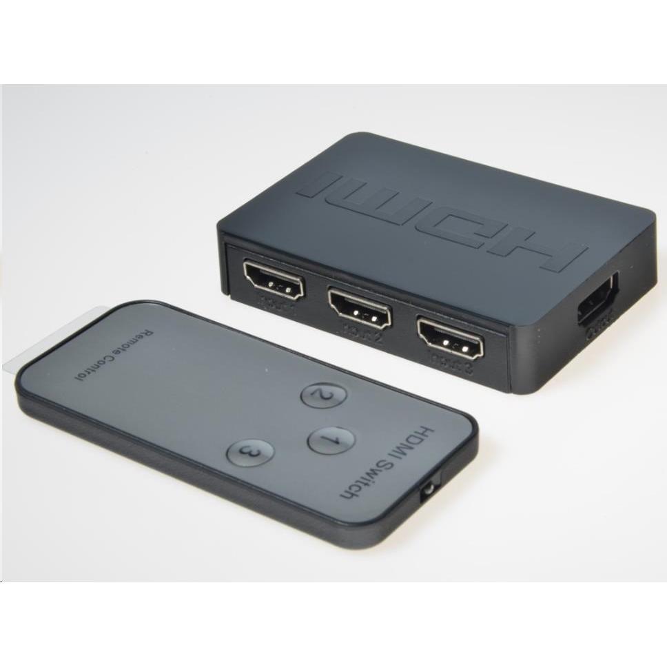 PremiumCord Switch HDMI 3:1 plastov½, dálkové ovl., Switch box