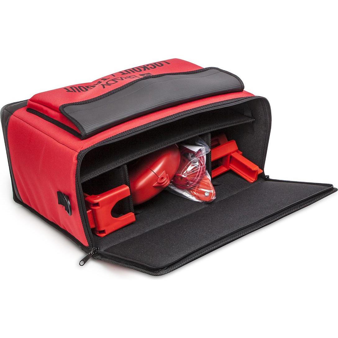 Brady, Accessori protezione sul lavoro, Borsa di vendita LOTO - Borsa grande, in nylon, rossa, etichettata: LOCKOUT/TAGOUT, con contenuto (1