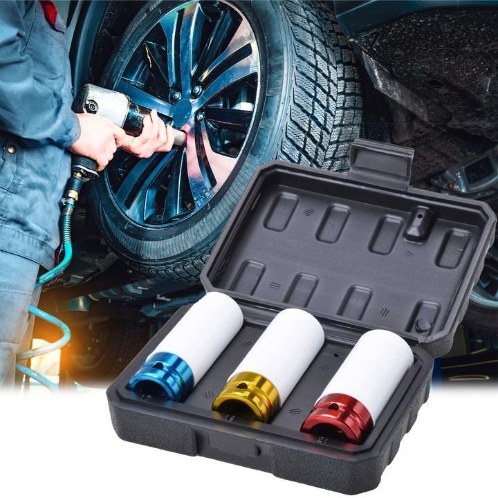 Actual product image Filmer Socket set, 3 pieces, 17/19/21mm in 3 colours (17 mm, 21 mm, 19 mm)