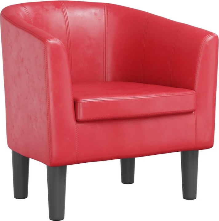 Actual product image VidaXL Clubsessel Rot Kunstleder,Farbe: Rot,Material: Kunstleder (60