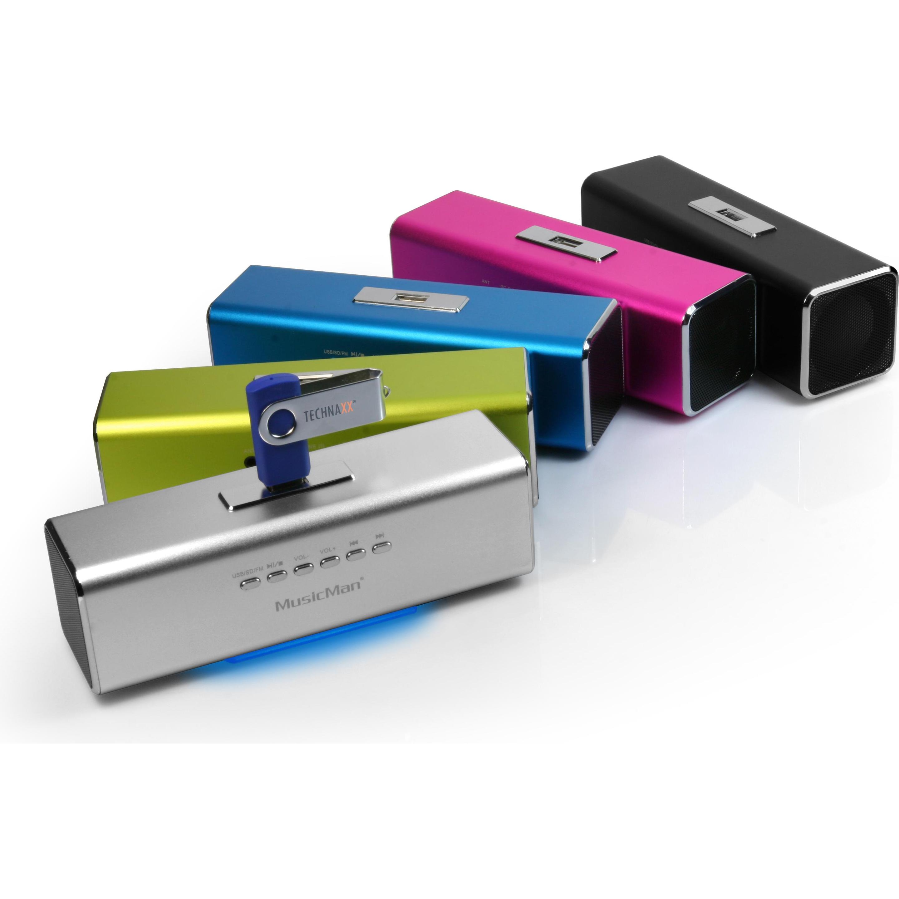 Technaxx Musicman Ma Soundstation (5 h, Netzbetrieb, Akkubetrieb), Bluetooth Lautsprecher, Pink