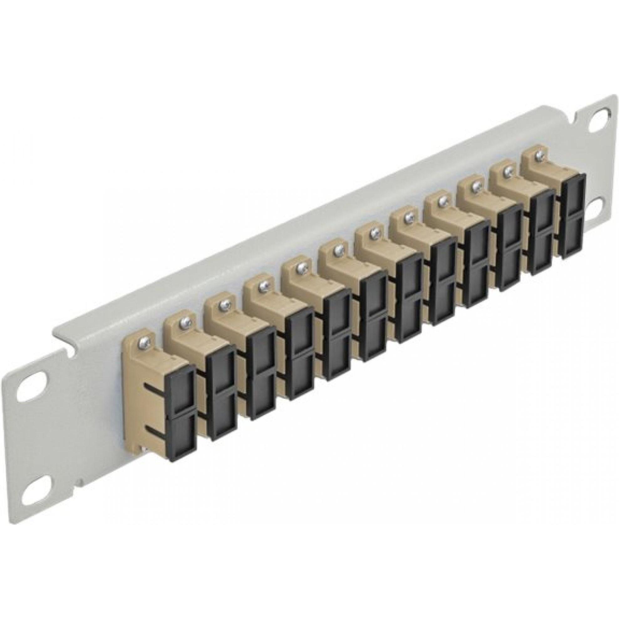 Delock 10? LWL Patchpanel 12 Port SC Duplex beige 1 HE grau, Server Zubehör, Grau