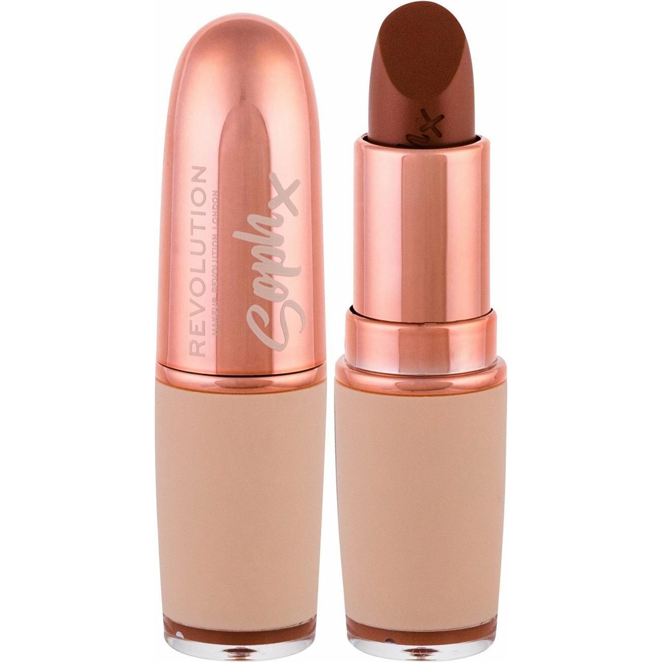 Makeup Revolution, Lippenstift + Lipgloss, Soph x Nude (Syrup)