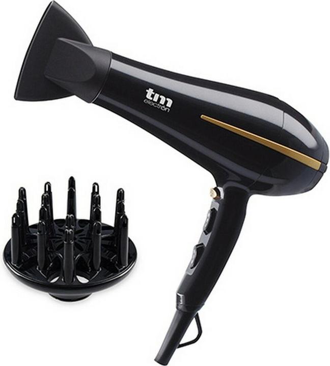 TM Electron TMHD126 Professional Hair Dryer AC Motor 2400W Ionic Function 3 Heat and 2 Speed Settings - 1 Unit