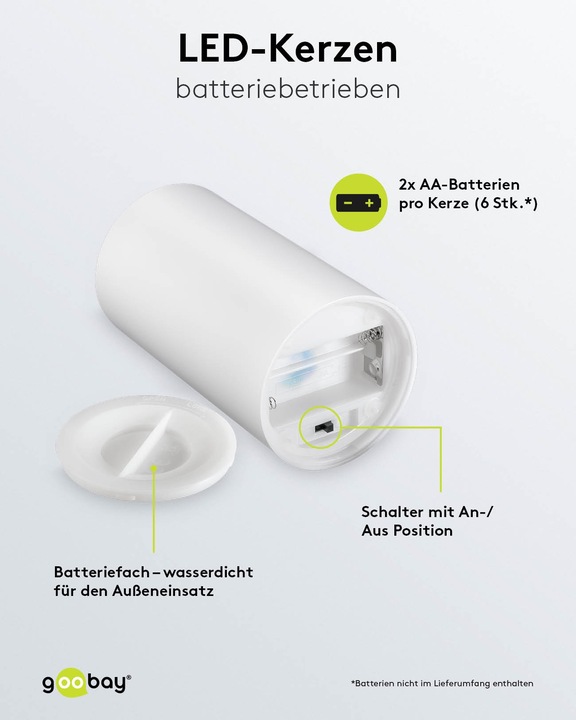 Image du produit Goobay Lot de 3 bougies LED "Outdoor (3 x)