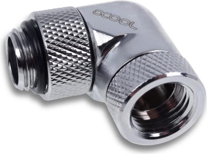 Produktbild Alphacool Eiszapfen Winkeladapter 90?? drehbar G1/4 AG auf G1/4 IG - 4pcs Set Chrome