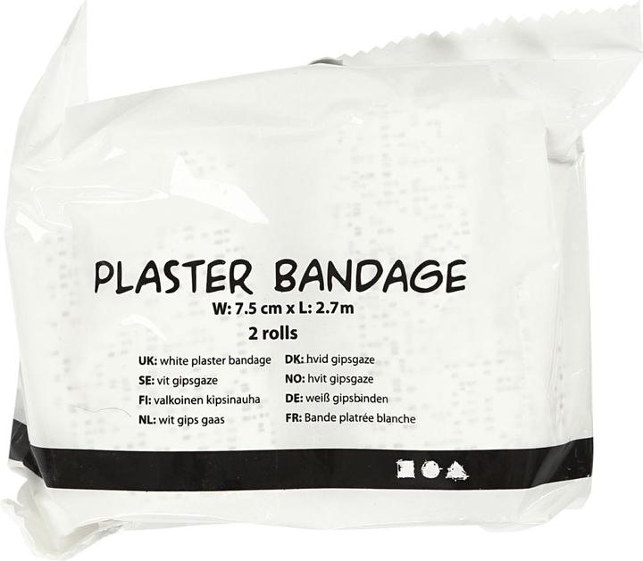 Produktbild Creativ Company Gipsgaze, 7,5 cm x 2,7 m, pakke a 2 ruller