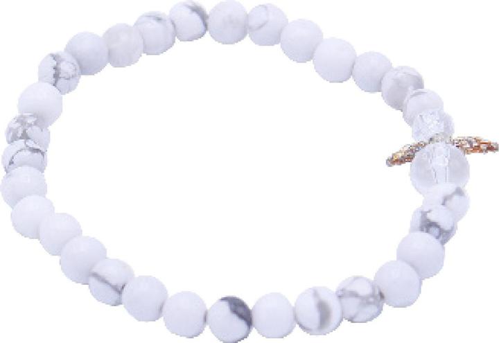 Produktbild Howlith Schutzeng.Edelst.armb.R305-117 (18 cm, Edelsteinkugeln 4mm, Alloy (nickelfrei))