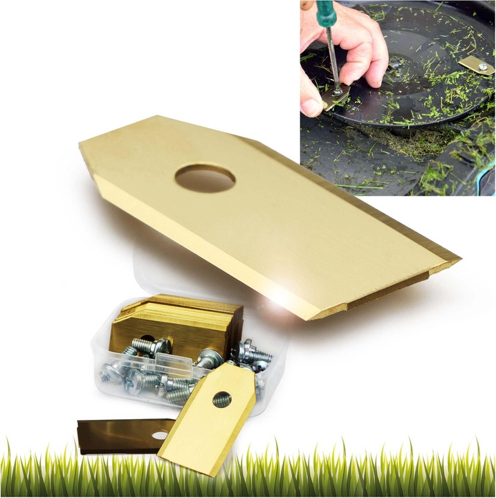 Immagine prodotto Wiltec Rasenroboter Messer Set Titan V1 35x18mm 18 Stück Mähroboter Rasenmäher (Robot falciante, Lame per tosaerba + lame di ricambio per macchine da giardino)