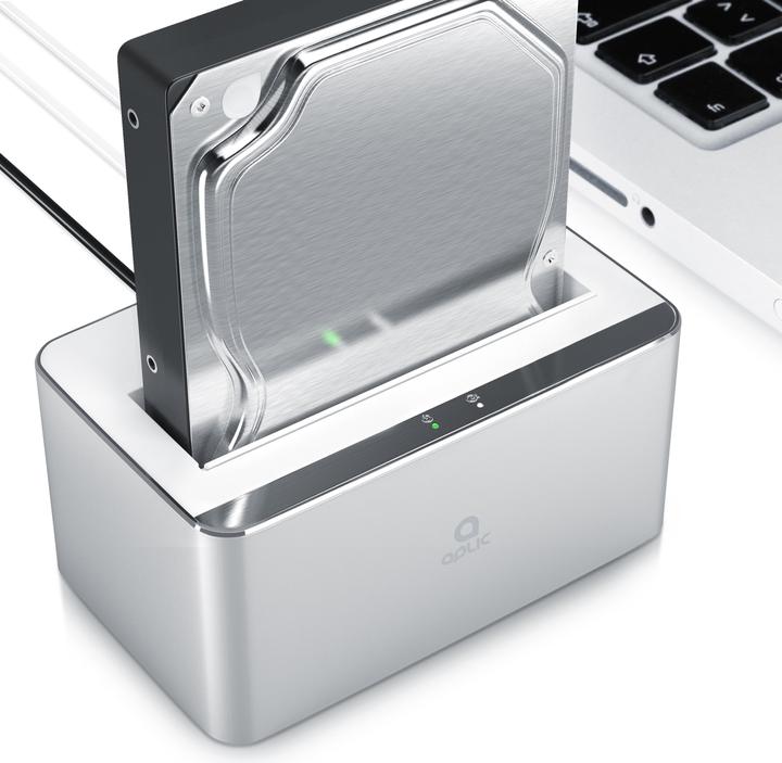 Produktbild Aplic Festplatten Dockingstation, USB 3.0, im Aluminium Gehäuse PC & MAC / 2,5" + 3,5" / HDD + SSD