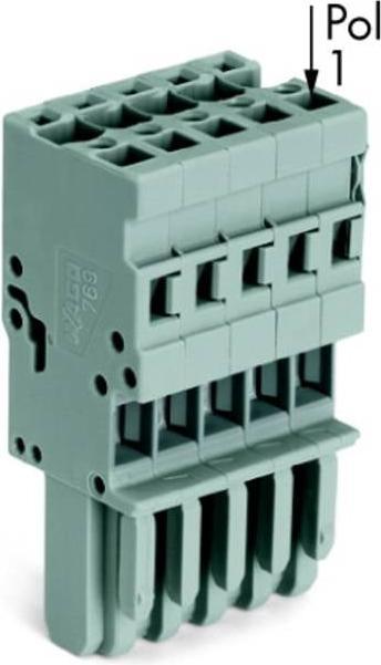 Produktbild Wago 1 Conductor Female Plug, 1 Pole Grey (Diverse)