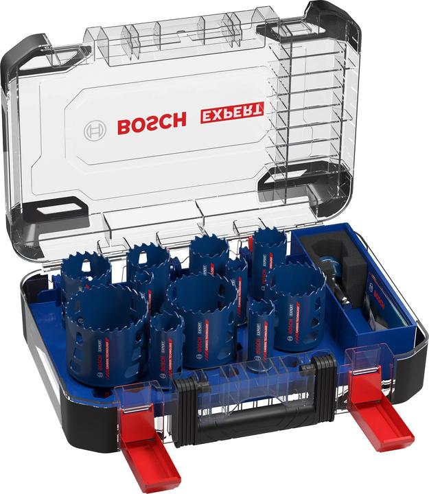 Produktbild Bosch Professional Zubehör EXPERT Tough Material Lochsäge-Set, 20/22/25/32/35/40/44/51/60/68/76 mm, 14-tlg. (68 mm, 40 mm, 51 mm, 60 mm, 22 mm, 32 mm, 35 mm, 76 mm, 25 mm, 44 mm, 20 mm)