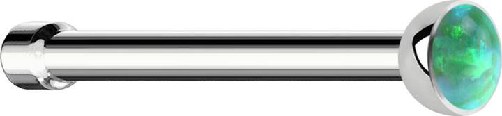 Produktbild Star Piercing Nasenstecker gerade silber mit Opal grün (ohne Messing, Chirurgenstahl 316L)
