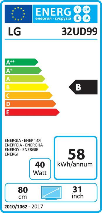 Energy Label LG 43ud79-B (3840 x 2160 Pixels, 43")
