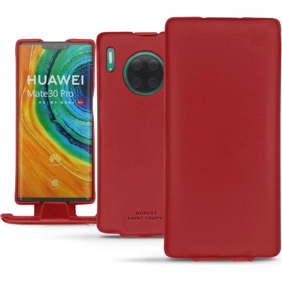 Noreve Lederschutzhülle vertikal (Huawei Mate 30 Pro), Smartphone Hülle, Rot