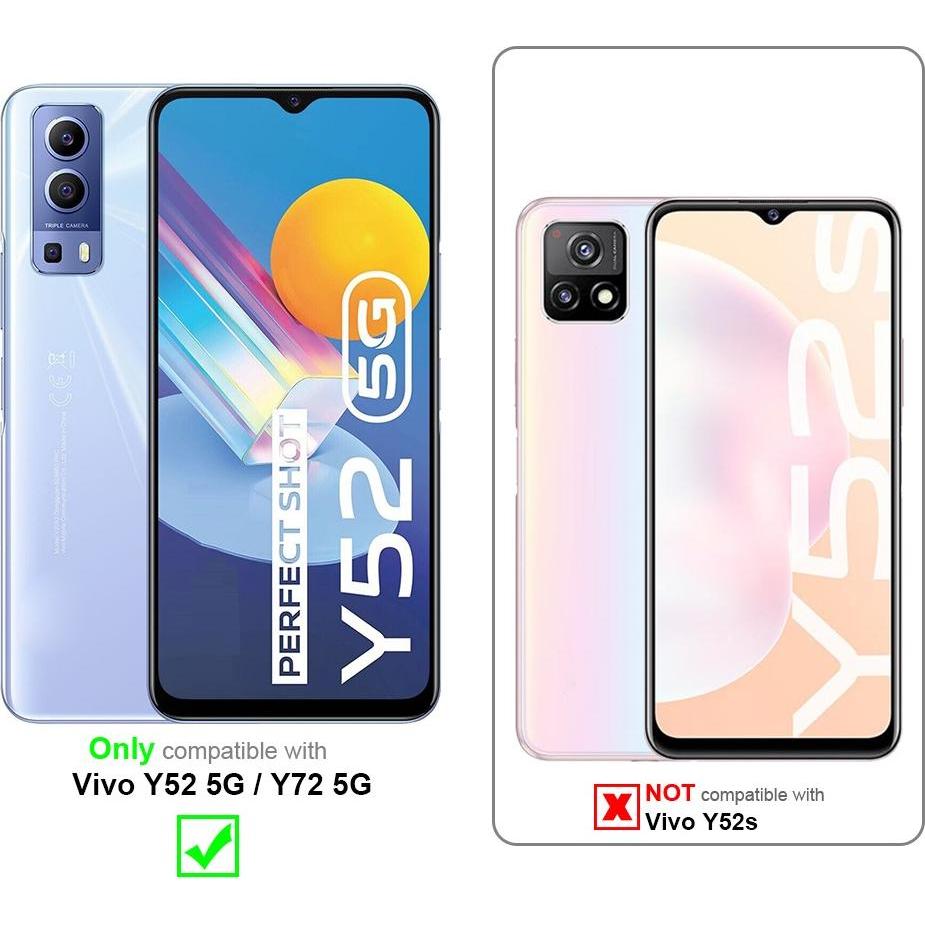 Thumbnail - Cadorabo TPU Liquid Silicone Case Hülle für Vivo Y52 5G / Y72 5G (Vivo Y72 5G, Vivo Y52s 5G), Smartphone Hülle, Blau